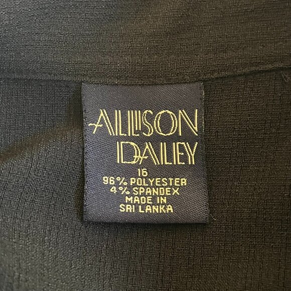 Allison Daley T-Shirt Short Sleeve Button-Up Black Size 16 - Picture 3 of 3